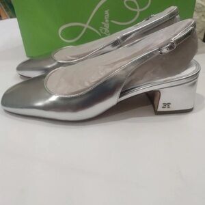 Sam Edelman Metallic Silver Block Heels